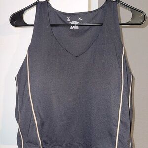Xersion Women's Tank Top - Dark Gray with Cream Accents